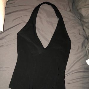 Fashion nova black halter bodysuit size large